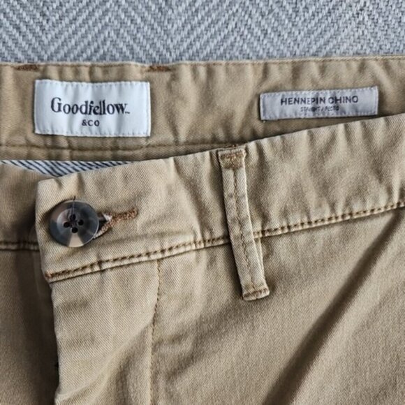 Goodfellow Chino Men's Size 38x32 Hennepin Straight Leg Stretch Khaki Chinos Tan - Picture 12 of 16